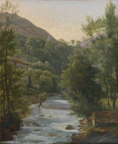 ATTRIBUÉ À JEAN-VICTOR BERTIN (1767-1842)
Paysage...