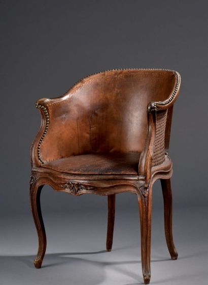 Fauteuil de bureau estampillé N. Baudin et...