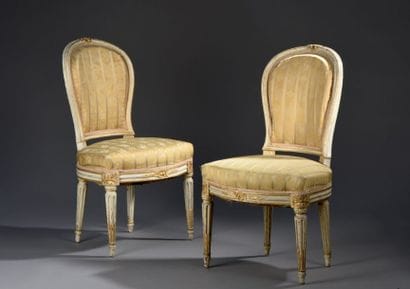 Paire de chaises estampillées Labry, d'époque...