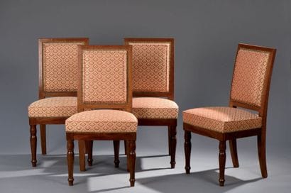 Suite de quatre chaises, attribuées à Jacob...