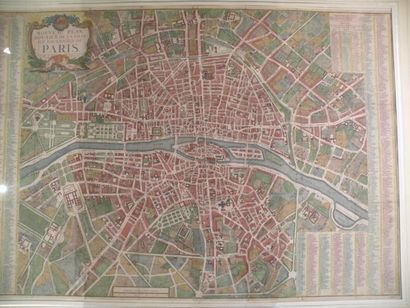 Plan de la ville de Paris en couleur par...