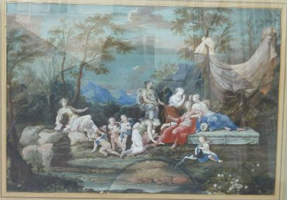 Ecole de la fin du XVIIe siècle
Scène mythologique...
