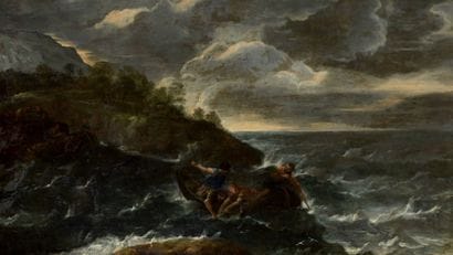 Attribué à Francesco Maria BORZONE (1625-1679)
Pêcheurs...