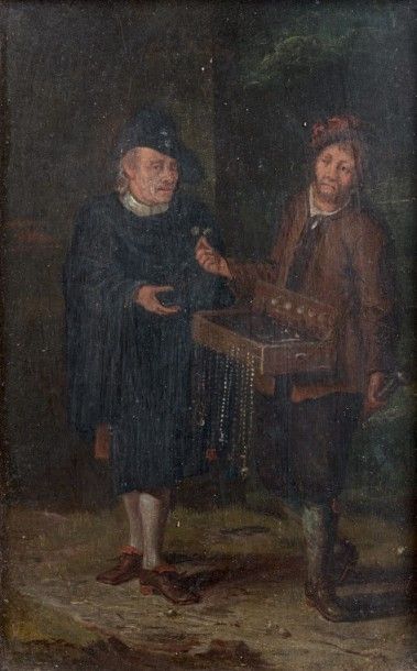 ATTRIBUÉ À PETER SNYERS (1681-1752)
Le marchand...