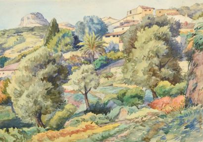 Saburosuke OKADA (1869-1939)
Vue de Cagnes-sur-Mer...