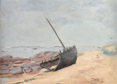 École Française du XIXe siècle
Bateau échoué...