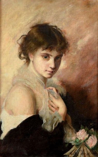 CHARLES CHAPLIN (1825-1891)
Portrait de jeune...