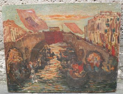 Léon DETROY (1857-1955)
La procession, Venise,...