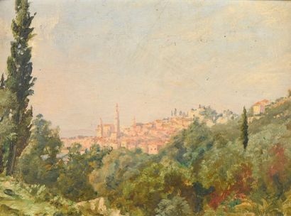 TAVERNIER (XXe siècle)
Vue de Menton Huile...
