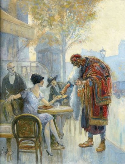 Gil BAER (1859-1931)
Le marchand de tapis...