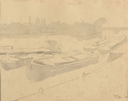 Elisée MACLET (1881-1962)
Bord de Seine Dessin...
