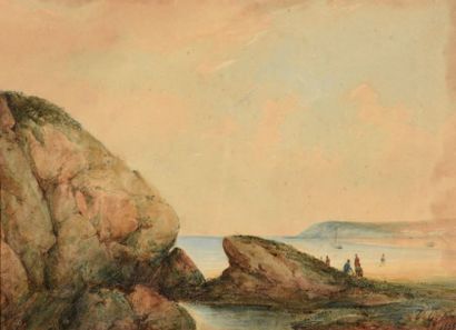 Théodore GUDIN (1802-1880)
Bord de mer Aquarelle...