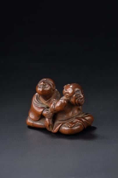 Netsuke en bois Japon, XIXe siècle Sculpté...