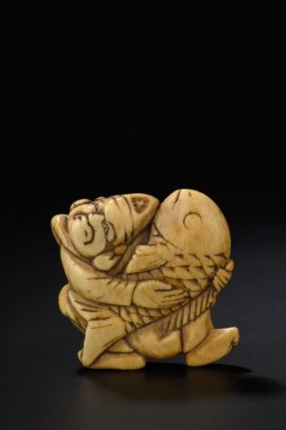 Netsuke en ivoire Japon, XVIIIe siècle Ebisu...