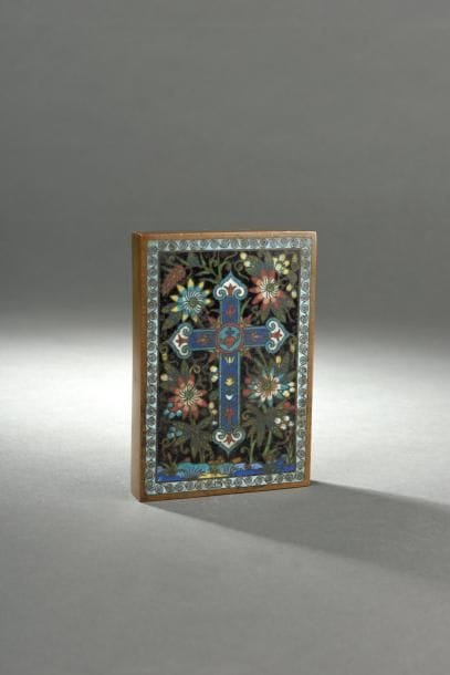 Poids en bronze et émaux cloisonnés Chine,...