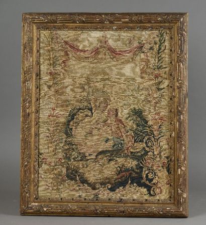 Tapisserie encadrée du XIXe siècle. A décor...