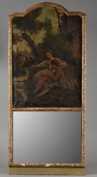 Trumeau d'époque Louis XV. Orné d'une huile...