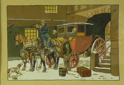 Étienne LERALLIC (1891-1968)
Halte à l'auberge,...