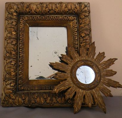 Deux miroirs dont un miroir sorcière, XIXème...