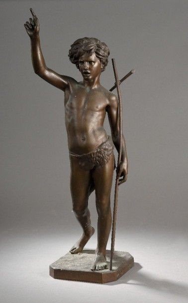 Saint Jean Baptiste en bronze par Barbedienne...