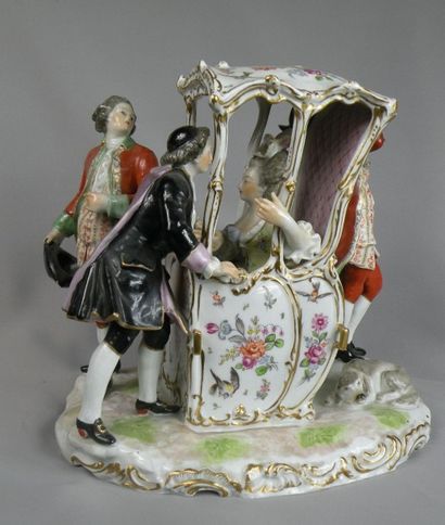 Groupe en porcelaine de Saxe de la fin du...