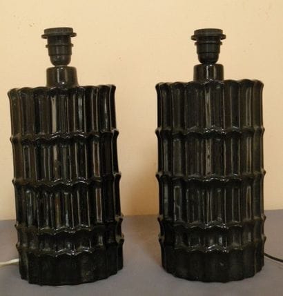 Paire de lampes, 1970 H. 41 cm