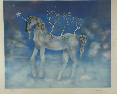 D'après Salvador Dali (1904-1989)
La Licorne...