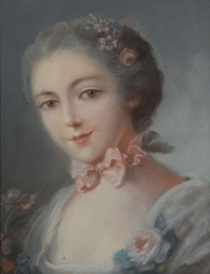 Ecole française dans le goût de Boucher
Portrait...