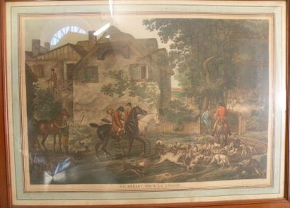 Gravure d'après Horace VERNET Scène de chasse...
