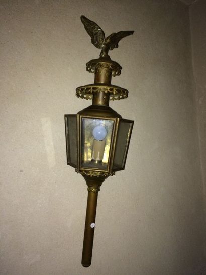 Paire de lanternes de fiacre en tôle de la...