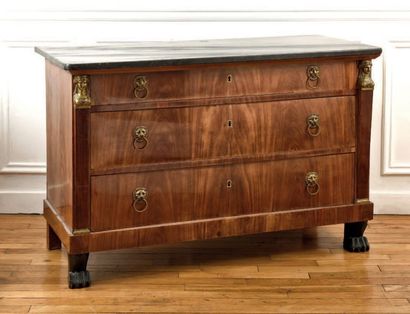 Commode d'époque Empire
En acajou et placage...