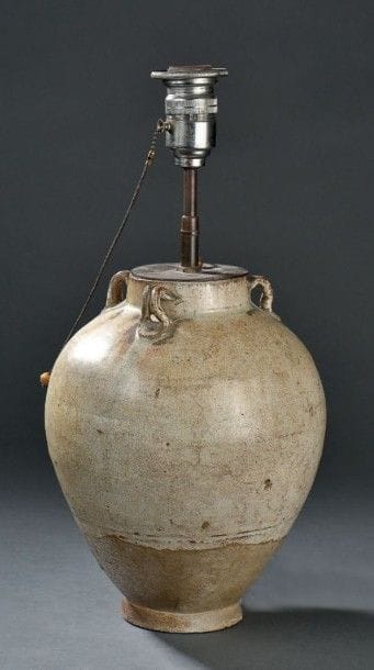 Vase en céramique à glaçure beige
Chine,...