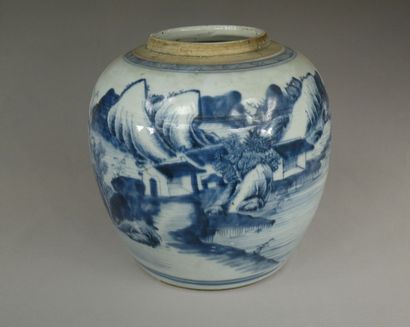 Pot à gingembre en porcelaine bleu blanc
Chine,...