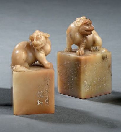 Deux cachets en stéatite
Chine, fin du XIXe,...