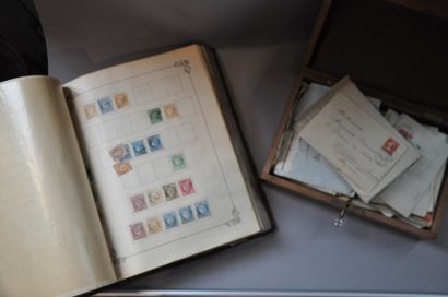 Album de timbres et lot de correspondanc...