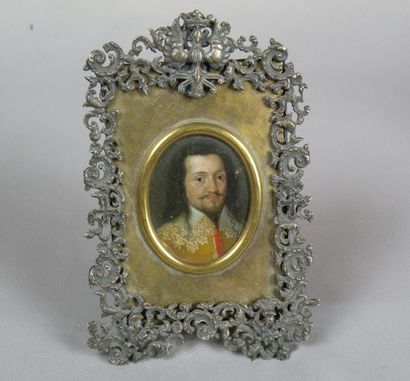 Miniature sur cuivre du XVIIe siècle. 

Portrait...
