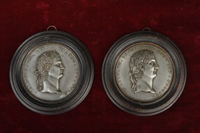 DEUX MÉDAILLONS en plomb de la fin du fin...