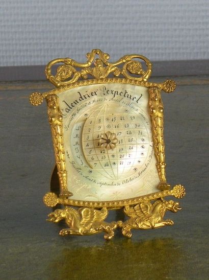 Calendrier perpétuel vers 1830.

H. 11 cm...