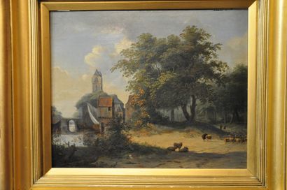 ECOLE ANGLAISE


Paysage à l'église

Huile...