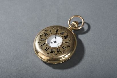 Montre de gousset en or, mouvement par Le...