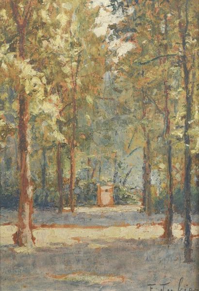 F. JUBIER (XXe siècle)

Vue d'un sous-bois...