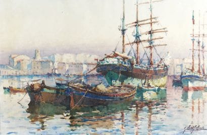Gilbert Gailland (1890-1956)

Port en méditerranée
Gouache...