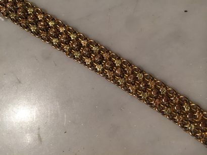 Bracelet ruban souple en or de deux couleurs...