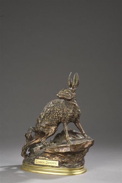 Jules MOIGNIEZ (1835-1894)
Chasse ouverte
Bronze...