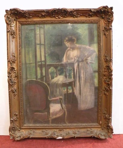 C. ARLOTI (XIXe-XXe siècle)
Portrait de femme...