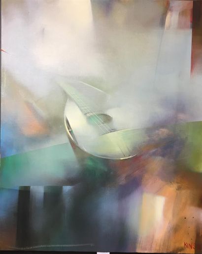 KINSKI (XXe siècle)
Mandoline
Huile sur toile.
Signée...