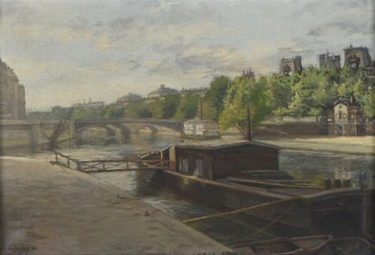 Joseph LEPINE (1867-1943)
Péniche sur la...