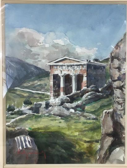 E. DEMANCHY (XXe siècle)
Ruines antiques
Aquarelle...