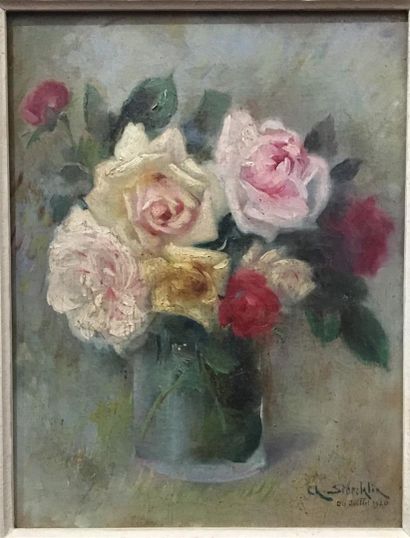 Charles STOECKLIN (1859-?)
Bouquet de roses,...