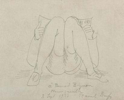 Raoul DUFY (1877-1953)
La lecture
Dessin.
Signé...